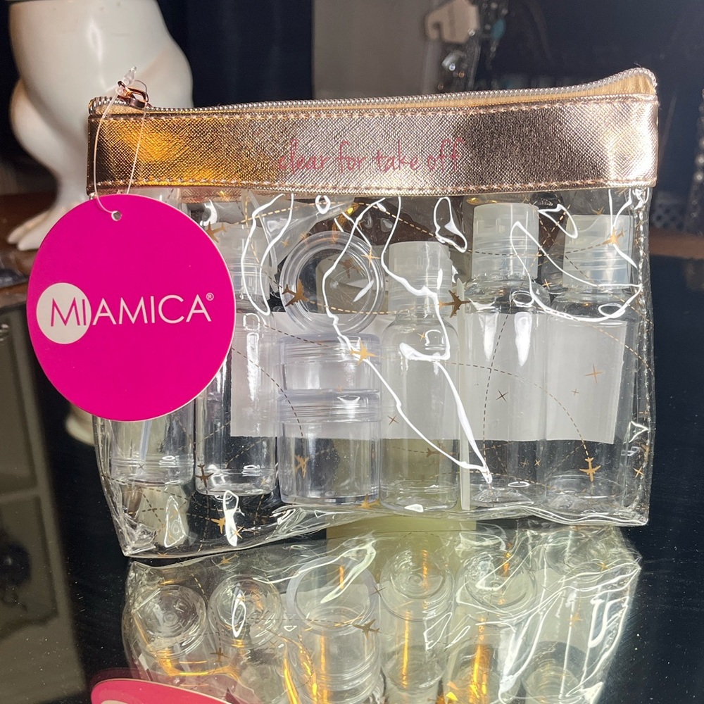 Miamica  Clear Toiletry Bag with Travel Bottles